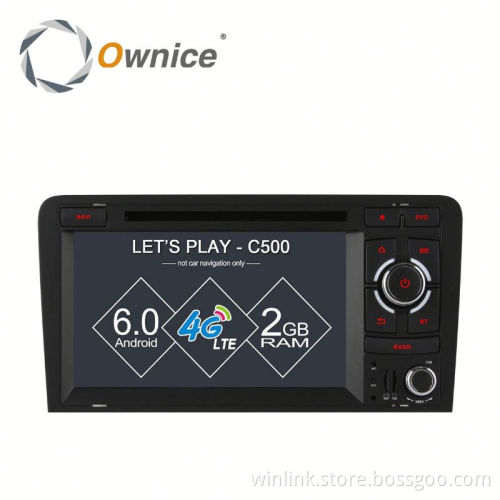 Ownice Android 6.0 Cortex A53 4core for Audi S3 A3 Car DVD GPS 2003-2011 support TPMS + 16G rom